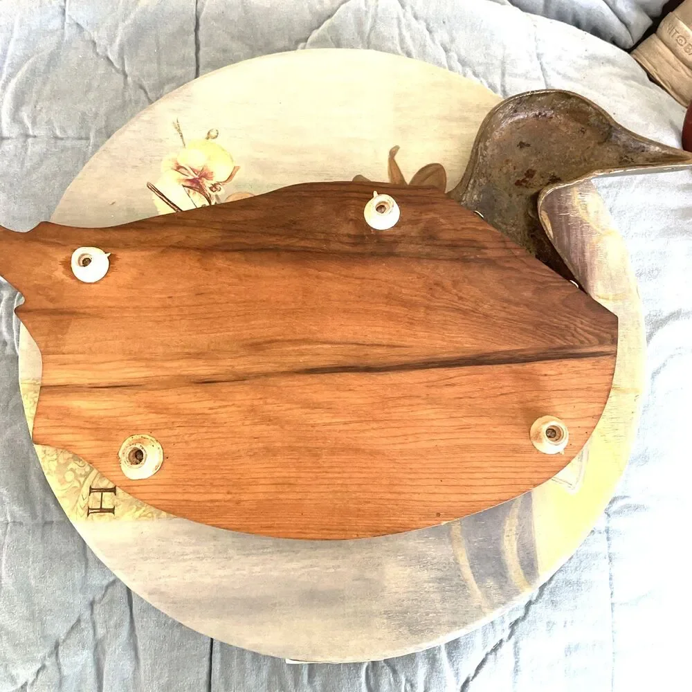 Brass and Wood Duck Cutting Board Charcuterie Cheese Board